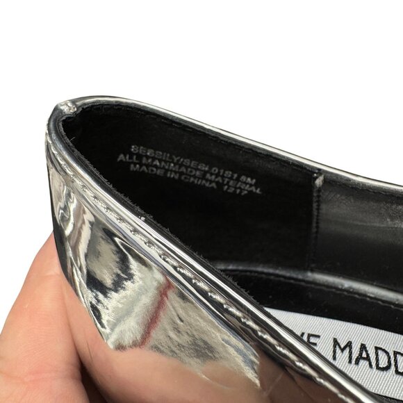 Steve Madden Cyndie Silver Mary Ann Pump Womens Shoes, Size 8 WORN ONCE - Picture 8 of 9
